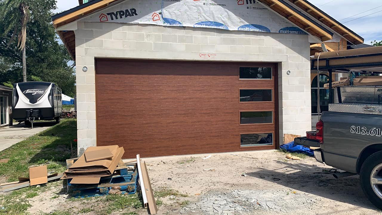 Modern wood-look garage door project